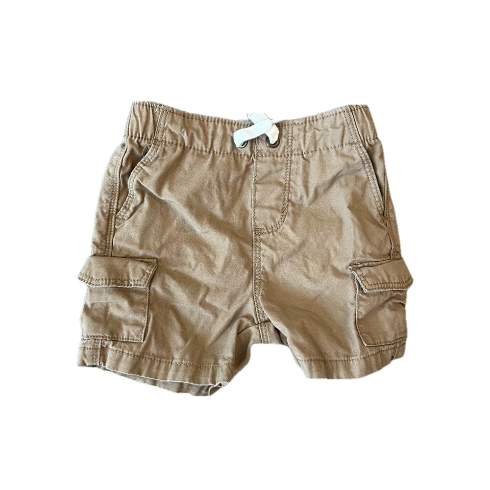 5/15$ baby tan/beige cargo shorts size 3-6months